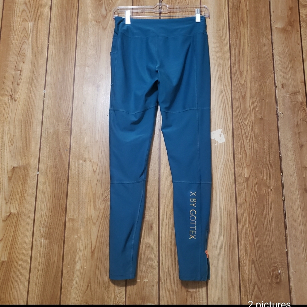 X by Gottex Leggings Size Medium,  Pockets, Teal Blue, High Rise Waist